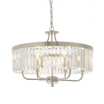 Ascoli 6 Light Ceiling Pendant Bright Nickel Plate & Clear Cut Glass