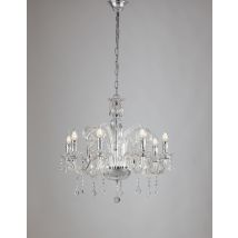 8 Light Chandeliers Chrome, Crystal 14 70x65cm