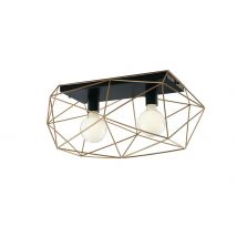 ABRAXAS 2 Light Semi Flush Light Black, Gold 60x30x26.5cm