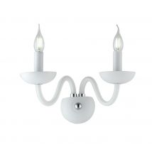 ALFIERE Twin 2 Light Candle Wall Light White 37x26x23cm