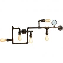 AMARCORD Industrial 5 Light Semi Flush Light Rust 109x47cm