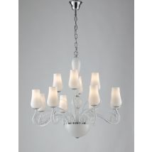ANGEL 12 Light Chandeliers with Shades White 80x70cm