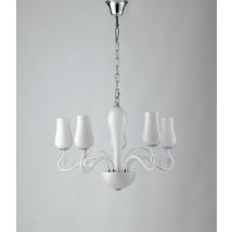 ANGEL 5 Light Multi Arm Pendant Ceiling Light White 64x45cm