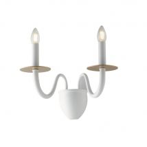 ARMSTRONG Twin 2 Light Candle Wall Light White 45x36x26cm