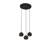 Eindhoven 3 Light Matt Black Drop Pendant