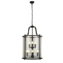 Lantern Grande , 8 Light Black, Clear Glass