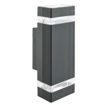 Sheffield Outdoor & Porch Up Down Wall Bracket, Black, Clear Diffuser IP44 2700K