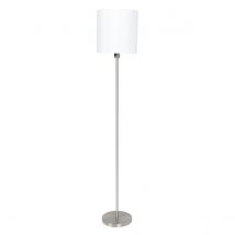 Norwegian Floor Lamp with Shade Steel Brushed, Linen Fabric