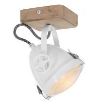 Michelle Single Spotlight White Gloss, Wood Clear