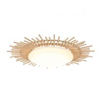Aura Decorative Flush Ceiling Light Wood Blank, Plastic Matt