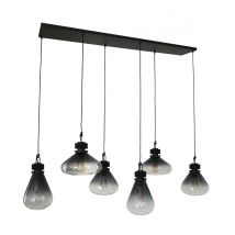 Flere Spotlight Bar Black Matt, Glass Transparent Grey