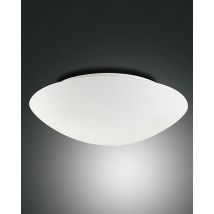 Pandora Flush Ceiling Light White Glass, E27