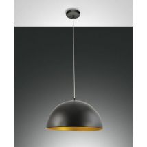 Dingle Dome Pendant Ceiling Lights Black / Gold Glass, E27