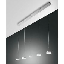 Dunk LED Straight Bar Pendant Ceiling Light Brushed Aluminum Glass