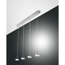 Dunk LED Straight Bar Pendant Ceiling Light Brushed Aluminum Glass