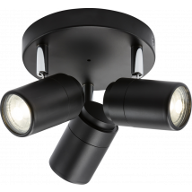 GU10 Triple Spotlight - Matt Black 230V IP44 20W