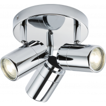 GU10 Triple Spotlight - Chrome 230V IP44 20W
