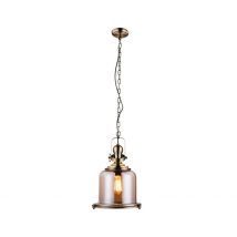 Kilkis Dome Ceiling Pendant 1 Light Glass-Metal Bronze