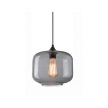 Kicevo Dome Ceiling Pendant 1 Light Glass Smoked Grey