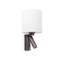 Rob 1 Light Indoor Wall Reading Light White with Shade, E27