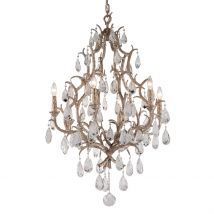 Amadeus 6 Light Chandelier Vienna Bronze, Glass