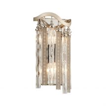 Chimera 2 Light Wall Sconce Silver Leaf, Glass