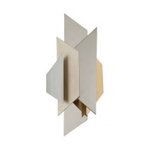 Modernist 1 Light Wall Sconce Polished Stainless Steel, Gold Leaf