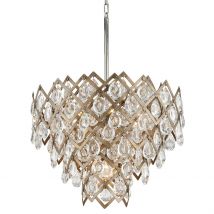 Tiara 7 Light Pendant Vienna Bronze, Crystal