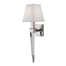 Ruskin 1 Light Wall Sconce Polished Nickel, Silk