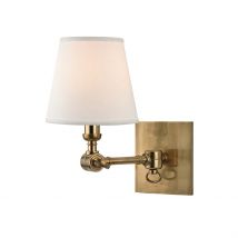 Hillsdale 1 Light Wall Sconce Brass, Linen