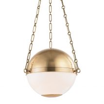 Sphere No.2 2 Light Small Pendant Brass, Glass