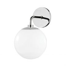 Stella 1 Light Wall Sconce Polished Nickel, Glass