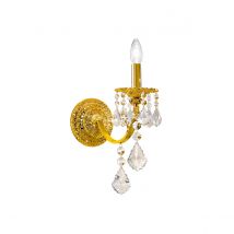 Pisani Crystal Crystal Candle Wall Lamp 24 Carat Gold