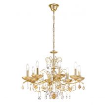 Carmen 2 Crystal Multi Arm Chandeliers 8 Light 24 Carat Gold