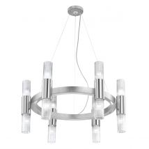 Giro Glass Up & Down Wall Lamp 12 Light Silver Leaf