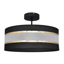 Helen Cylindrical Ceiling Light Black, Gold 40cm