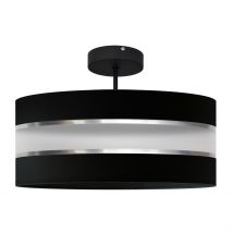 Helen Cylindrical Pendant Ceiling Light Black, Silver 40cm