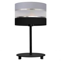 Helen Table Lamp With Round Shade Grey, Silver, Black 20cm