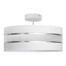 Helen Cylindrical Ceiling Light White, Silver 40cm