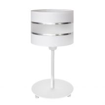 Helen Table Lamp With Round Shade White, Silver 20cm