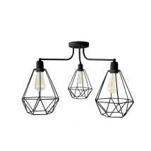 Karo Multi Arm Semi Flush Ceiling Light Black 75cm