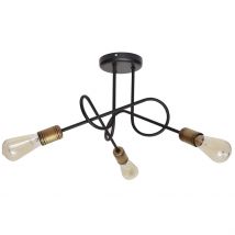Oxford Multi Arm Semi Flush Ceiling Light Black, Patina 50cm