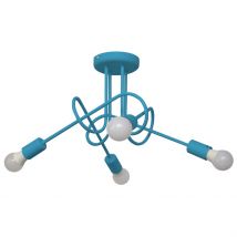 Oxford Multi Arm Semi Flush Ceiling Light Turquoise 44cm