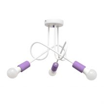 Oxford Multi Arm Semi Flush Ceiling Light White, Purple 50cm