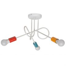 Oxford Multi Arm Semi Flush Ceiling Light White, Orange, Red, Turquoise 50cm