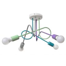 Oxford Multi Arm Semi Flush Ceiling Light Grey, Turquoise, Minth, Violet 44cm