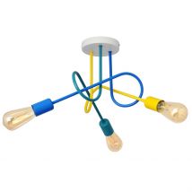 Oxford Multi Arm Semi Flush Ceiling Light White, Yellow, Turquoise, Blue 50cm