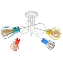 Oxford Multi Arm Semi Flush Ceiling Light Multi-Coloured 64cm