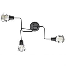 Tube Multi Arm Semi Flush Ceiling Light Black 82cm