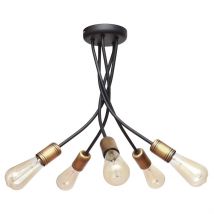 Harvard Multi Arm Semi Flush Ceiling Light Black, Patina 40cm